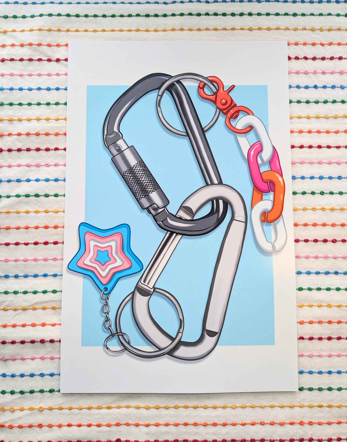 Trans Lesbian Carabiner Art Print | 11x17 Inches