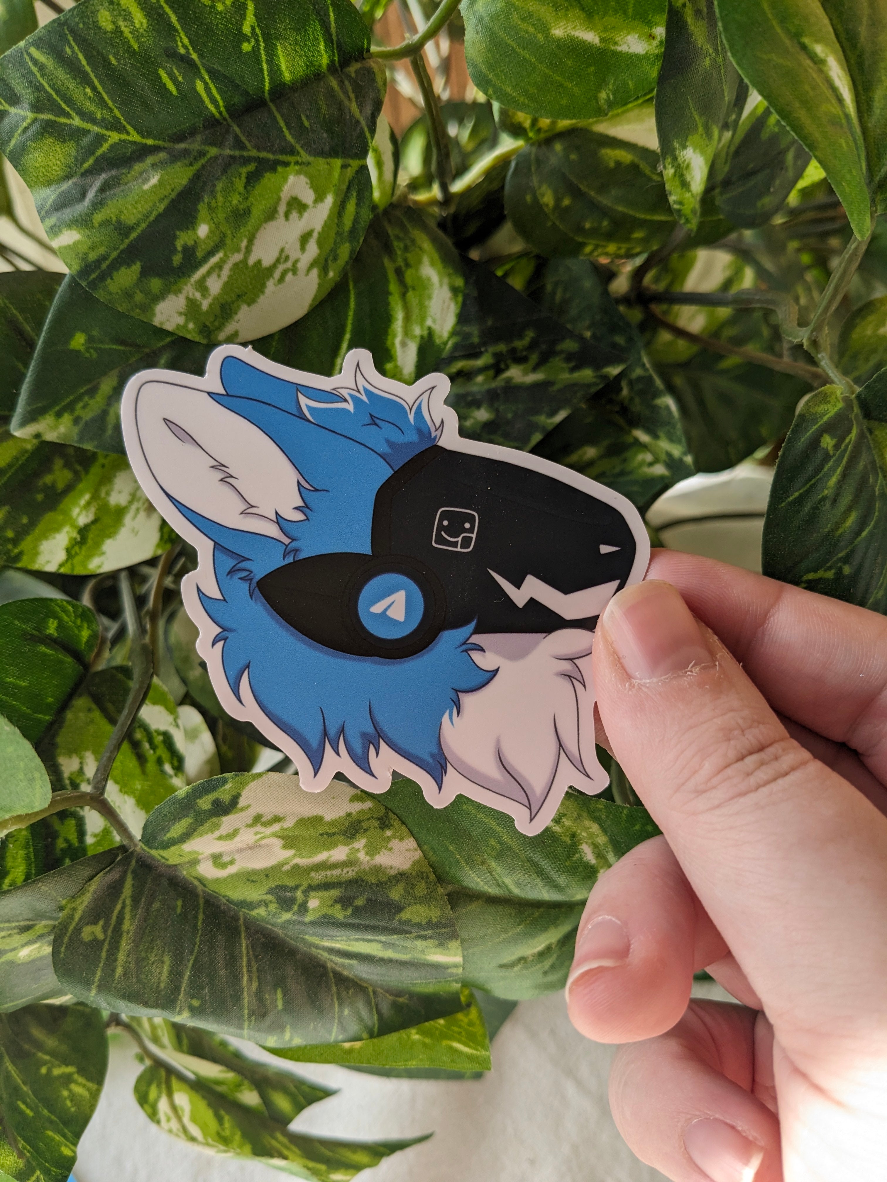 Telegram Protogen Sticker | 3 Inch – PeachyMothShop